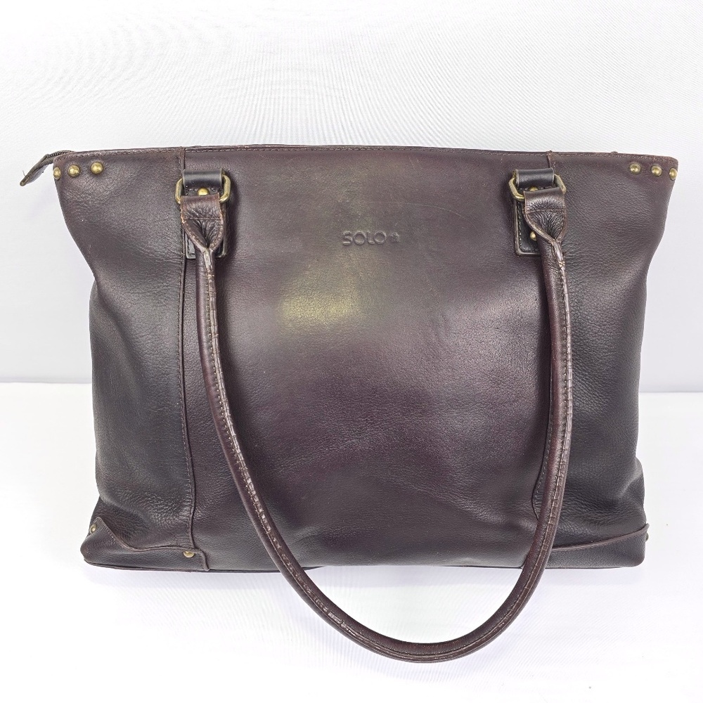 Solo Dark Brown Leather Tote Bag